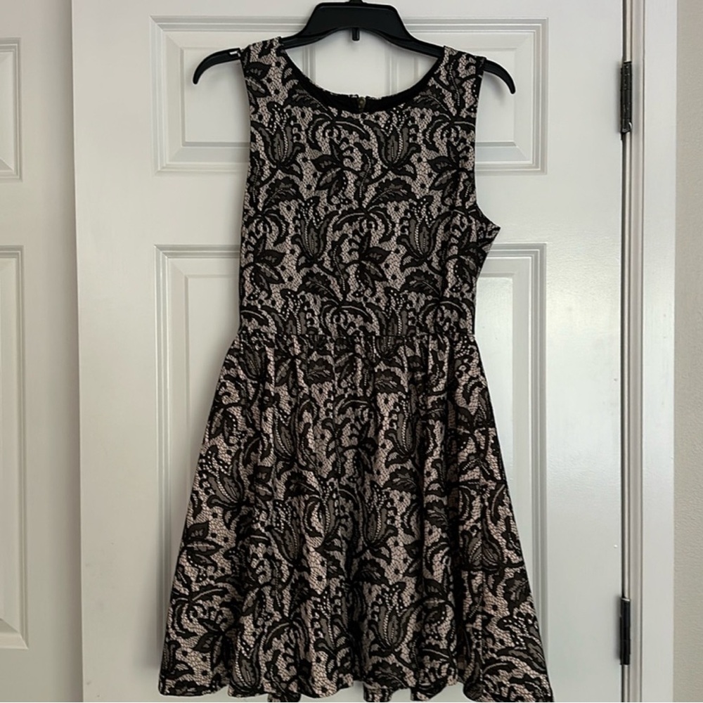 H&M Black and Cream Lace Mini Dress